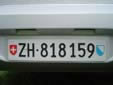 Normal plate (rear). ZH = Zürich