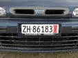 Temporary plate (front); valid until January 2010. ZH = Zürich