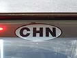 Oval sticker with an unofficial 'CHN' country code