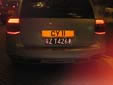 Normal plate (rear)<br>The additional Chinese plate is required when crossing the Chinese border.<br>粤 = Guangdong province. Z = Hong Kong & Macau. 港 = Hong Kong<br>Submitted by Ralf Hegewald from Germany