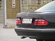 People's Armed Police vehicle's plate (rear; only WJ in red)<br>WJ = wujing (armed). J = guards and escorts