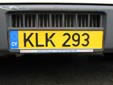 Normal plate (old style, yellow is normally rear,<br>but on this truck it is on the front)