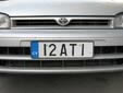 Diplomatic plate (front). AT = administrative and technical staff