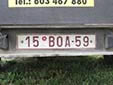 Plate for small rental trailers (old style). BO = Okres Brno-venkov (Brno-Country District)