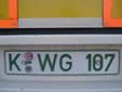 Road tax free plate (old style). K = Köln