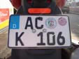 Motorcycle plate. AC = Aachen