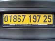 Normal plate (rear). 25 = Qacentina<br>197 = private car (1) from 1997 (97)