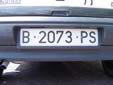 Normal plate (old style). B = Barcelona