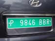 Provisional plate. P = Temporales Particulares (Provisional)