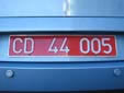 Diplomatic plate. CD = Corps Diplomatique / Diplomatic Corps<br>44 = Italy