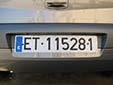 Military plate. ET = Ejército de Tierra (army)