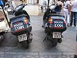 Police motorcycle plates (old style)<br>CNP = Cuerpo Nacional de Policía (National Police Corps)