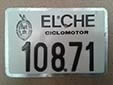 Moped plate (old style) from Elche<br>Submitted by Ángel Martínez Corbí from Spain