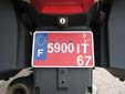 Temporary motorcycle plate with an unofficial F sticker<br>IT = Importation Temporaire. 67 = Bas-Rhin