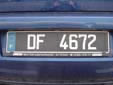 Plate (old style) for German forces in France. DF = Deutschland France
