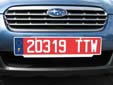 'Free Zone' plate (exempt from taxes, old style)<br>TTW = Gex (Département Ain)