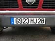 Normal plate (front, old style). 2B = Haute-Corse (Upper Corsica)