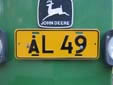 Agricultural and construction vehicle's plate (old style). ÅL = Åland