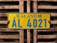 Agricultural and construction vehicle's plate. ÅL = Åland