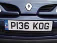 Normal plate (front) with an unofficial euroband<br>P = registered between August 1996 and July 1997. OG = Birmingham