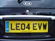 Normal plate (rear) with an optional euroband<br>LE = London (Wimbledon)<br>04 = registered between March and August 2004