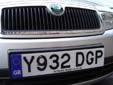 Normal plate (front) with an optional euroband<br>Y = registered between March and August 2001<br>GP = London (South-West)