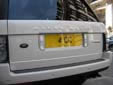 Personalized plate (rear). CC = Caernarvonshire,<br>but this does not apply to personalized plates