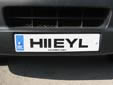 Personalized plate (front) with an Irish euroband<br>H = registered between August 1990 and July 1991<br>YL = London, but this does not apply to personalized plates