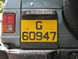 Normal plate (rear, old style). G = Gibraltar
