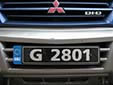 Personalized plate with an unofficial, yet tolerated,<br>old style color scheme. G = Gibraltar
