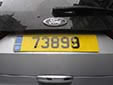 Normal plate (rear) with a GBG euroband. GBG = Great Britain Guernsey