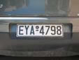Normal plate (old style, rear). EY = Lefkada