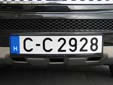 Foreign resident's plate. C = foreign resident