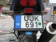 Motorcycle plate. U = Motorcycle