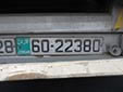 Public transport plate. 60 = truck. Public transport buses and<br>taxis have similar plates, but with a different leading number.