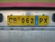 Trailer plate (old style) with an unofficial I sticker. R = rimorchio (trailer)