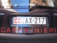 Military plate (rear)<br>CC = Corpo dei Carabinieri (Carabinieri Corps / Military Police)