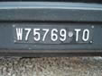 Normal plate (old style, front). TO = Torino
