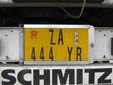 Trailer plate (old style). R = rimorchio (trailer)