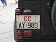 Military plate (rear)<br>CC = Corpo dei Carabinieri (Carabinieri Corps / Military Police)