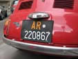 Normal plate (old style, rear). AR =Arezzo