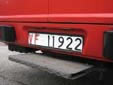 Fire engine's plate (old style, rear)<br>VF = Vigili del Fuoco (Fire Brigade)