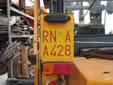 Construction vehicle's plate. RN = Rimini
