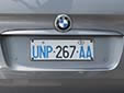 Diplomatic plate. UNP = United Nations personnel