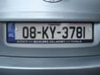 Normal plate. 08 = first registered in 2008<br>KY = Kerry (Ciarraí)<br>Submitted by Harald Schapperer from Germany
