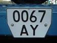 Trailer plate (old style). A = Almaty