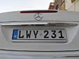 Public Service vehicle's plate (Y). WY = Gozo taxi (old style)