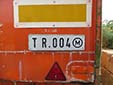 Trailer plate (old style). TR = trailer