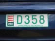 Diplomatic plate (rear, old style)