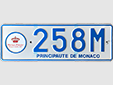 Plate for vehicles of the Prince's family used for the wedding of Albert II